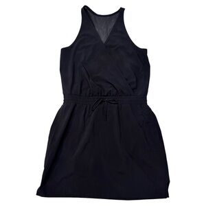 ATHLETA Women's Athletic Black Drawstring Light Weight V-neck Dress Size 6